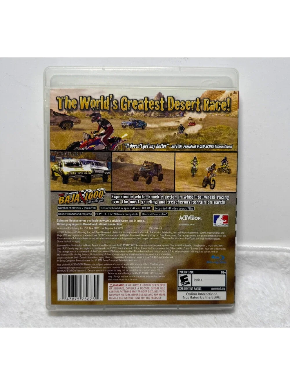 Score International Baja 1000 The Official Game PS3 Complete CIB